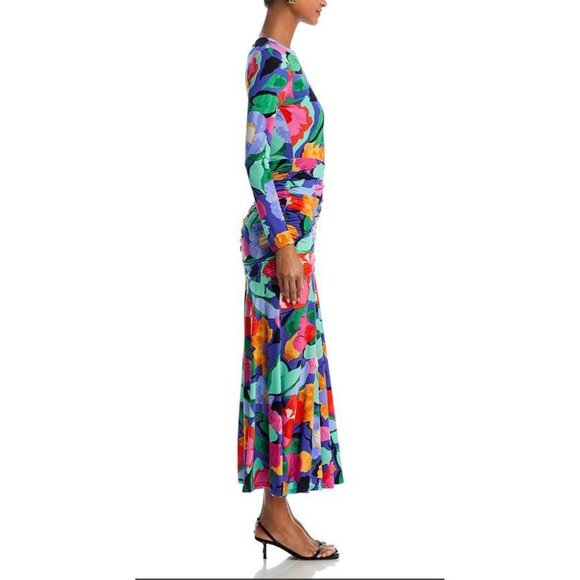 Aqua Abstract Jersey Slit Maxi Dress Size Large New With Tags - Picture 4 of 6